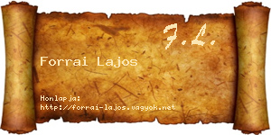 Forrai Lajos névjegykártya