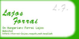 lajos forrai business card